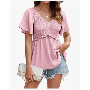 Heytalala Peplum Womens Top Rose Pink Used Excellent